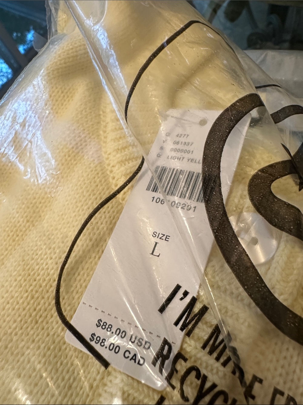 New with Tag! Anthropologie Yellow Button-Front Knit Golf Cardigan Sweater sz L - Picture 7 of 8